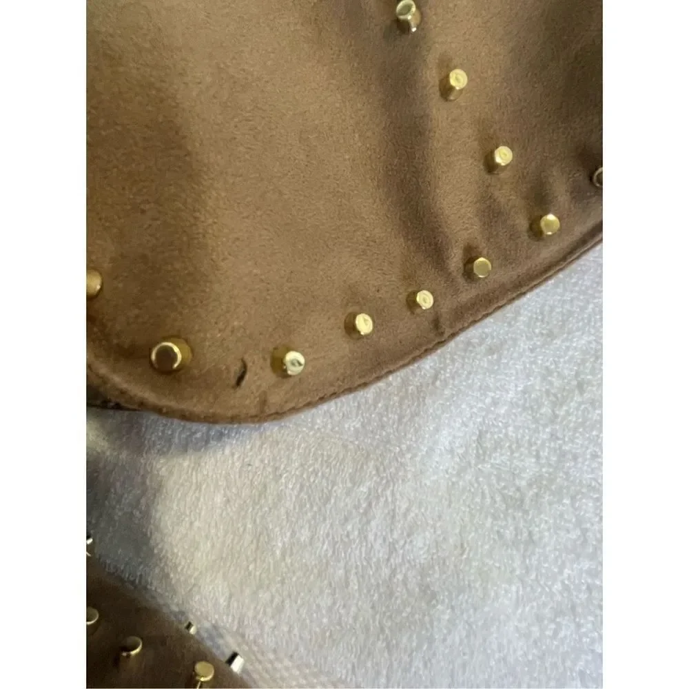 New Venus Faux Suede Studded Over the knee Taupe Boots